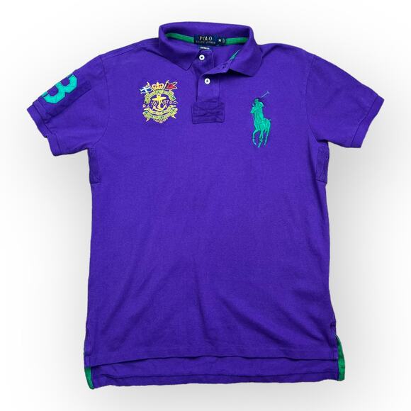 Polo Ralph Lauren Rare Vintage Big Pony 1987 Crest Accent Polo | Royal Purple - Picture 10 of 10